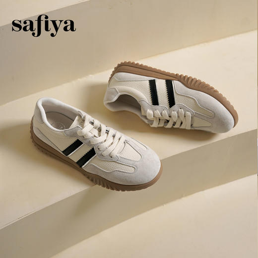 Safiya/索菲娅2025百搭显脚小娃娃头软底休闲舒适德训鞋SFD1112093 商品图5