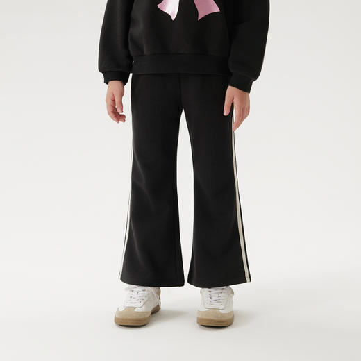 马克珍妮女童蝴蝶结撞色喇叭裤 儿童裤子2025年春装新款250266 商品图1