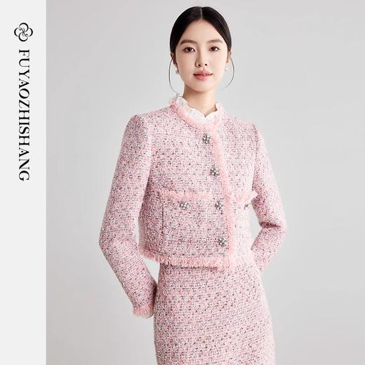 IWY/扶摇系列 粉色小香风西装外套女新款女神范粗花呢套装裙 FYCS001 商品图2