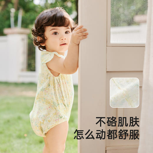 【商场同款】英氏婴儿衣服夏季轻薄透气女宝连体衣短袖纯棉包屁衣 商品图3