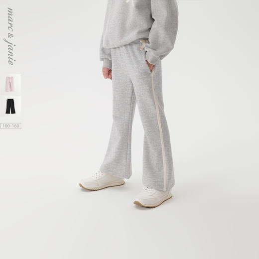 马克珍妮女童蝴蝶结撞色喇叭裤 儿童裤子2025年春装新款250266 商品图0