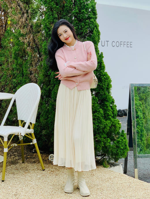 【百图lulu定制】【糖粒毛衣】假开衫 木耳边撞领口袖口  五彩缤纷糖粒  元气毛衣 商品图4