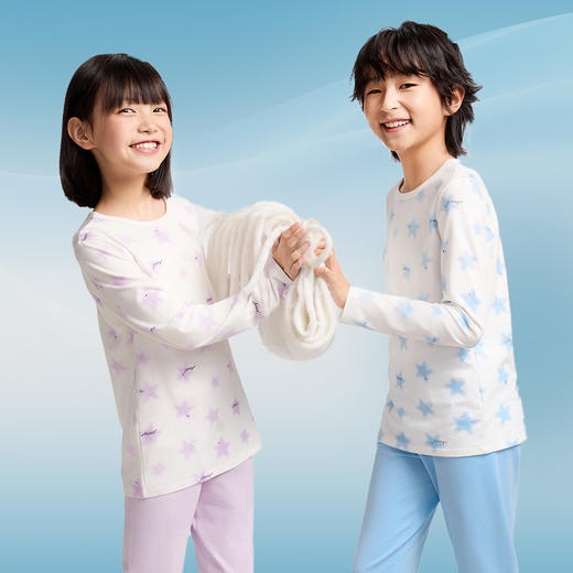【亲肤棉弹】男女童棉感家居套装亲肤舒适睡衣秋衣裤套装安奈儿童装JM517033 商品图2