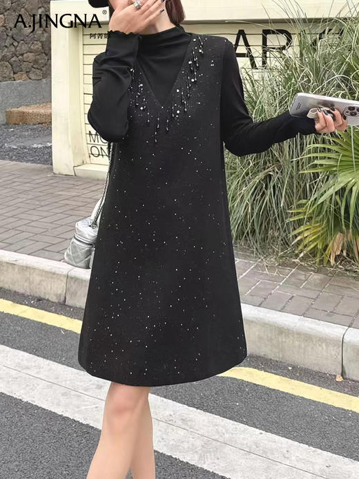 【浪漫优雅】阿菁娜高定手工钉珠亮闪套装礼服裙F30C230001 商品图0