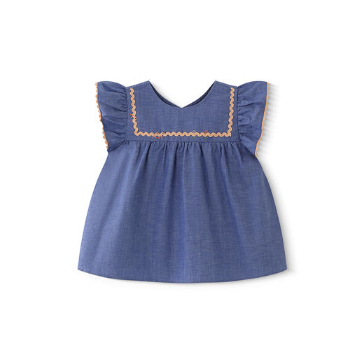 【商场同款】英氏儿童T恤夏季短袖牛仔女童T恤纯棉背心2025新款 商品图4