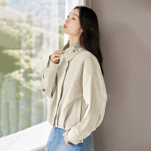 *IC三防立领短款休闲夹克外套女2025春新款气质设计宽松上衣 商品图3