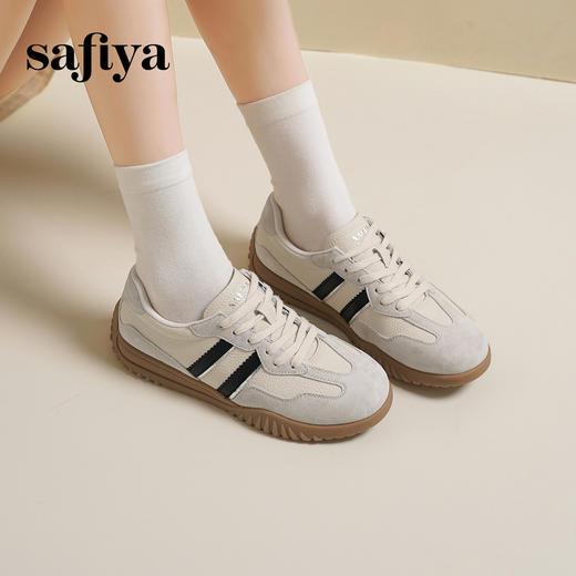 Safiya/索菲娅2025百搭显脚小娃娃头软底休闲舒适德训鞋SFD1112093 商品图4