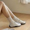 【李兰迪同款】千百度银色时尚休闲鞋女款款德训鞋小白鞋A25168602 商品缩略图1