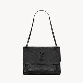【一】SAINT LAURENT 圣罗兰 女士 Niki 中号复古皮革提挎包 黑色 633184 0EN08 1000