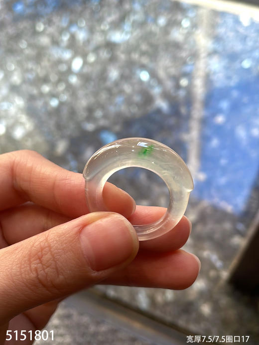 玻璃种飘翠扳指【5151801】圈口17，具体价格微信咨询 商品图2