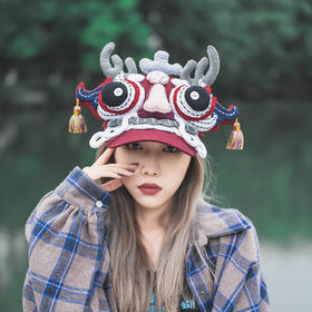 【1.21-2.6停发】芽小七原创手作舞龙中国风棒球帽子女龙年醒狮帽春秋遮阳防晒圆顶
