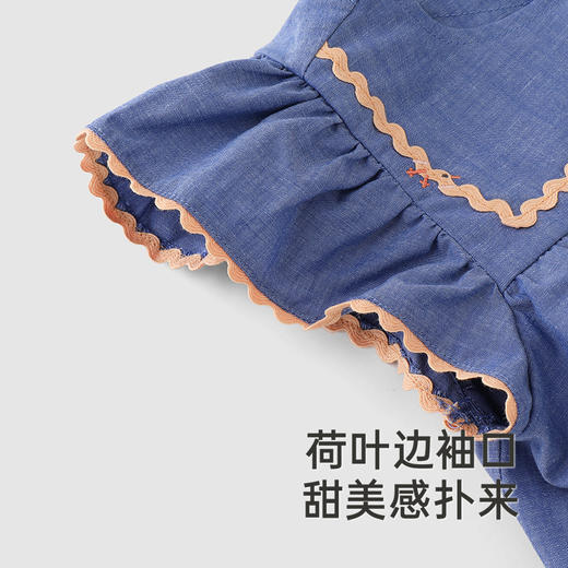 【商场同款】英氏儿童T恤夏季短袖牛仔女童T恤纯棉背心2025新款 商品图3