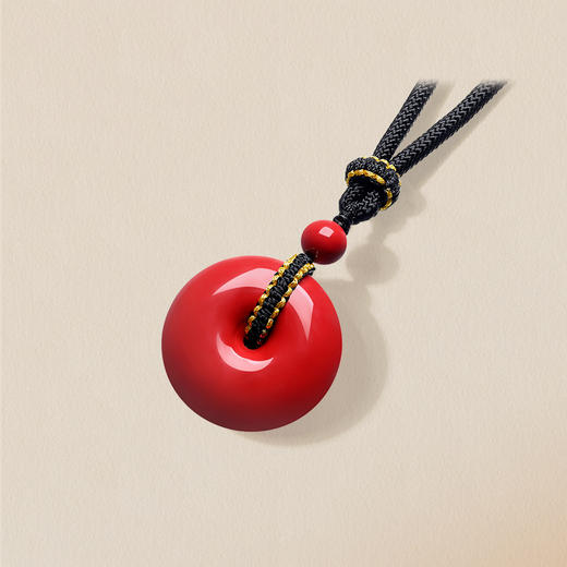 周六福朱砂项链男女款平安扣吊坠挂件本命年送女友礼物 商品图3