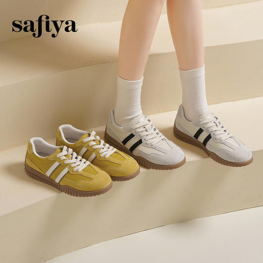 Safiya/索菲娅2025百搭显脚小娃娃头软底休闲舒适德训鞋SFD1112093 商品图2