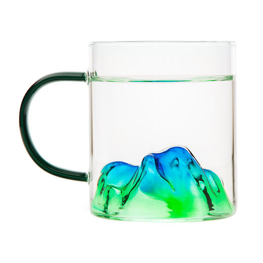 雅集玻璃杯观山杯340ml（把手款-青绿） 商品图0