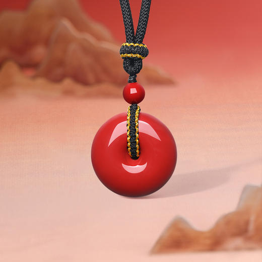 周六福朱砂项链男女款平安扣吊坠挂件本命年送女友礼物 商品图4