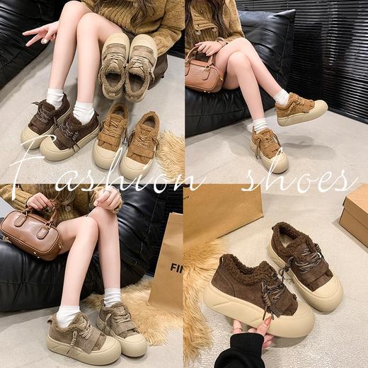 【HF】无忧购“清仓福利”韩系休闲复古美拉德厚底防滑羊羔毛板鞋M535（截单后7天发货) 商品图2