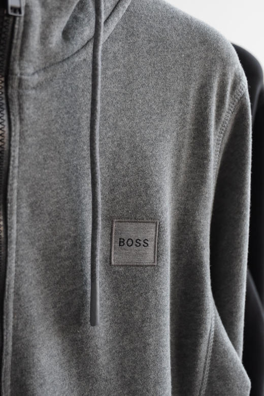 H.B 小方块 全棉毛圈拉链连帽帽衫卫衣 WY890 商品图3