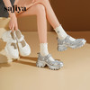 Safiya/索菲娅2025增高休闲烫钻一字带松糕厚底玛丽珍鞋SFD1111191 商品缩略图1