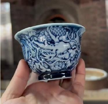 雕刻祥云龙压手杯 商品图0