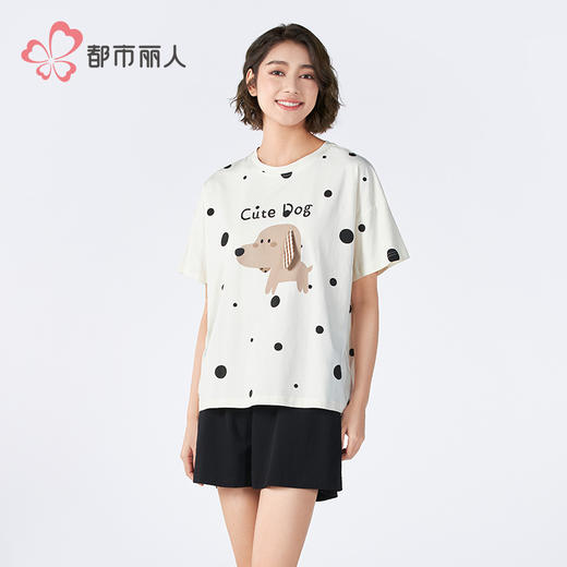 都市丽人女士棉质短袖套装薄40支TC拉架会员精选短袖类LHH9B5 商品图1