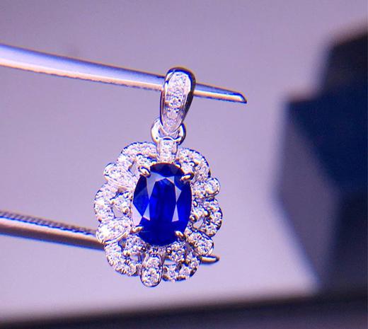 0.9ct刻面蓝宝石吊坠 商品图0