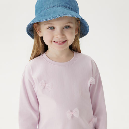 马克珍妮女童立体蝴蝶结长袖T恤 宝宝纯棉上衣2025春装新款250233 商品图4