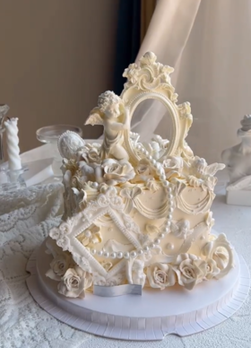 宫廷风珠宝盒子方形蛋糕