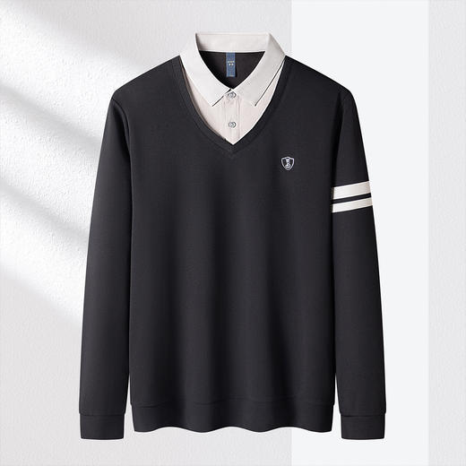 【肌理提花】罗蒙男士秋冬假两件针织衫男长袖衬衫舒适百搭男针织衫男士衬衫 商品图3