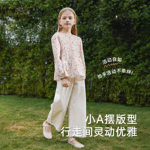 英氏儿童衬衫夏长袖甜美女童碎花上衣女孩可爱夏日套头衫2025新款 商品图2