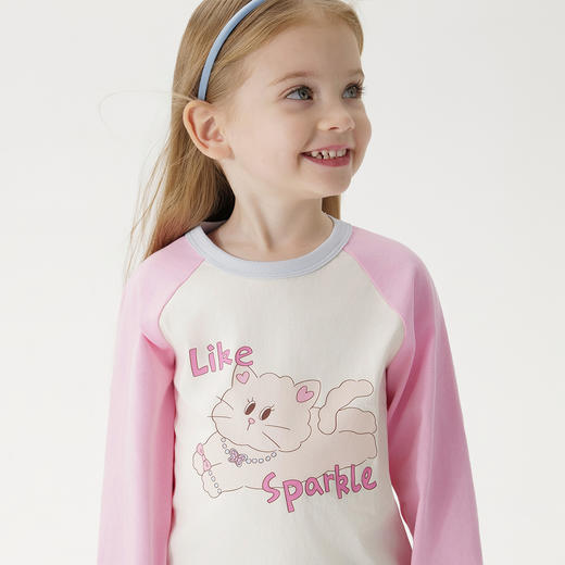 马克珍妮女童活力撞色插肩袖T恤 宝宝上衣2025年春装新款250235 商品图4