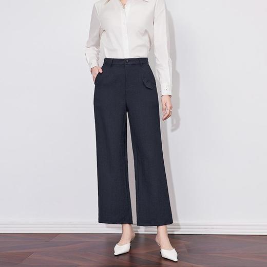 【高货wl】全新升级【铂金会员238/天猫319/差价81】(12627) 洛诗琳简约天丝亚麻直筒裤2025早春慵懒高腰休闲九分裤 商品图1