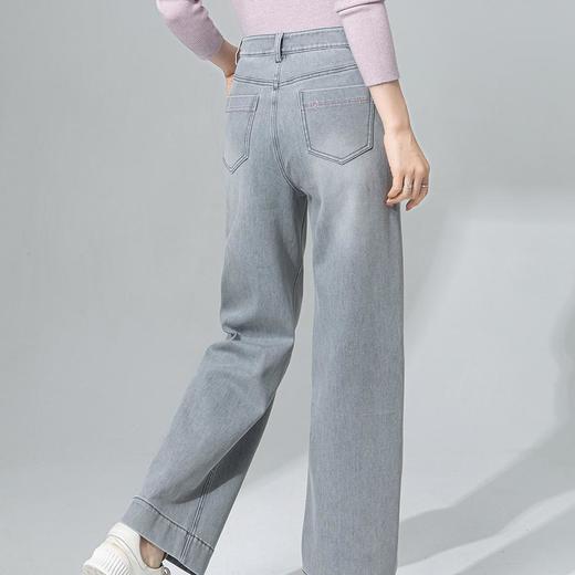 【高货xg】全新升级【铂金会员183/天猫239/差价56】(33925) 洛诗琳灰色九分直筒牛仔裤2025春夏新款高腰显瘦阔腿裤女 商品图4