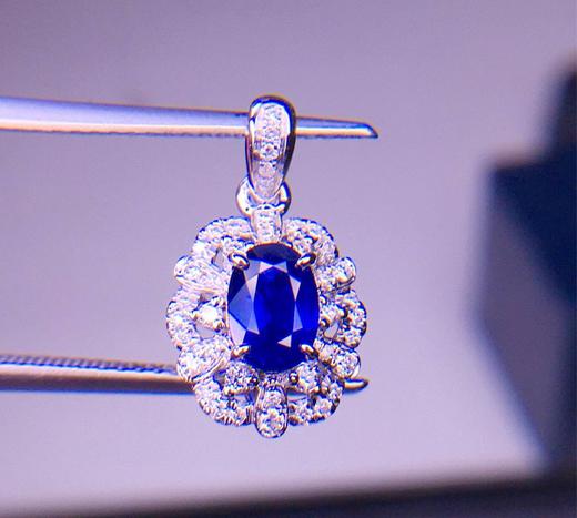 0.9ct刻面蓝宝石吊坠 商品图2