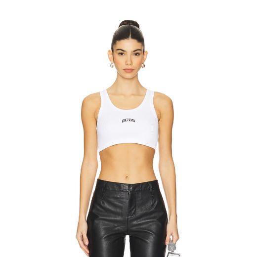 GCDS 女士字母徽标刺绣运动背心 白色 A2OW2811JA210 商品图0