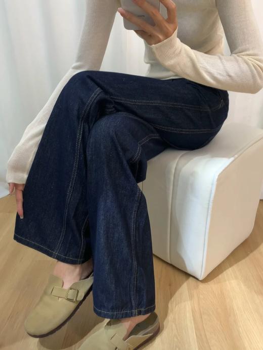 <曾小咸推荐> 深蓝色直筒牛仔裤  商品图4