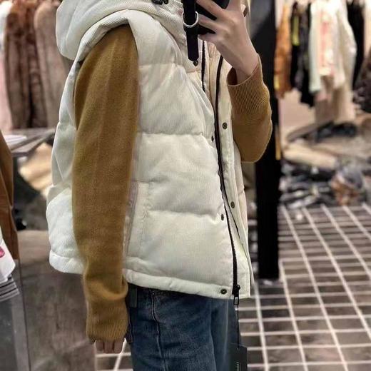 顺丰包邮洛诗琳35658软糯保暖宽松连帽鹅绒马甲羽绒服3191 商品图2