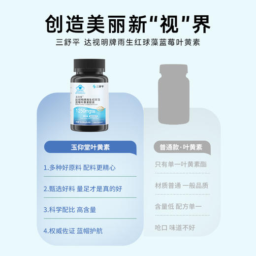 玉仰堂叶黄素三舒平古正和YYT叶黄素达视明牌雨生红球藻蓝莓胶囊 商品图4