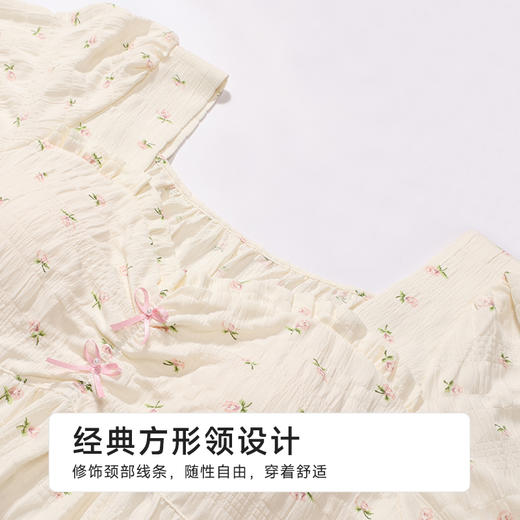 都市丽人女士软绵绵短袖套装薄梭织皱布提条生活家居短袖类LHH6E7 商品图4