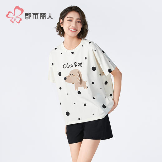 都市丽人女士棉质短袖套装薄40支TC拉架会员精选短袖类LHH9B5 商品图2