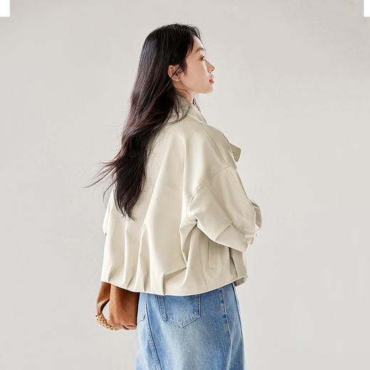 *IC三防立领短款休闲夹克外套女2025春新款气质设计宽松上衣 商品图4