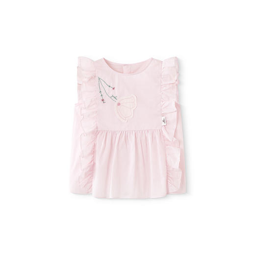 【商场同款】英氏儿童衣服夏季透气休闲背心纯棉女童可爱背心粉色 商品图4