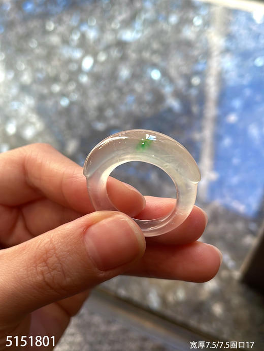 玻璃种飘翠扳指【5151801】圈口17，具体价格微信咨询 商品图0