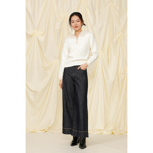 【商场同款】纪念日百货女款百搭韩系蕾丝拼接连帽上衣160712963 商品图1