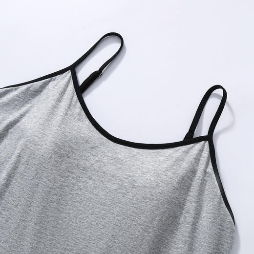 芬腾3件套带胸垫吊带背心睡衣女春季纯棉长袖V领可外穿家居服套装 商品图4