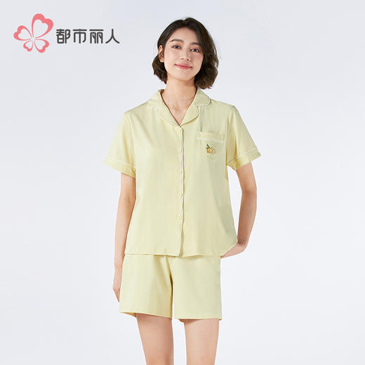 都市丽人女士无尘棉短袖套装薄凉感无尘棉亲情蜜语短袖类LHH0A7 商品图2