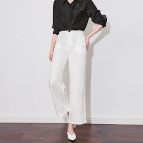 【高货wl】全新升级【铂金会员238/天猫319/差价81】(12627) 洛诗琳简约天丝亚麻直筒裤2025早春慵懒高腰休闲九分裤