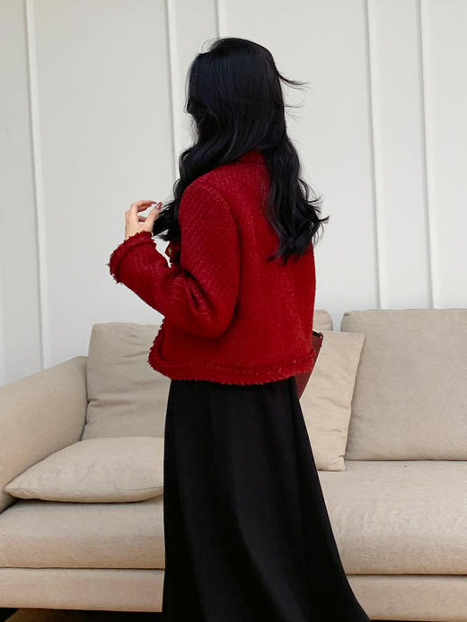 【百图lulu定制】【星光香风外套】星光香风  羊毛混纺呢料 闪光丝 毛呢外套 商品图4