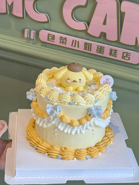 布丁狗立体手绘蛋糕