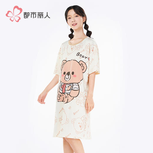 都市丽人女士特价棉质短袖套装薄牛奶丝泡泡绵超值精选短袖类LHH6B3 商品图2